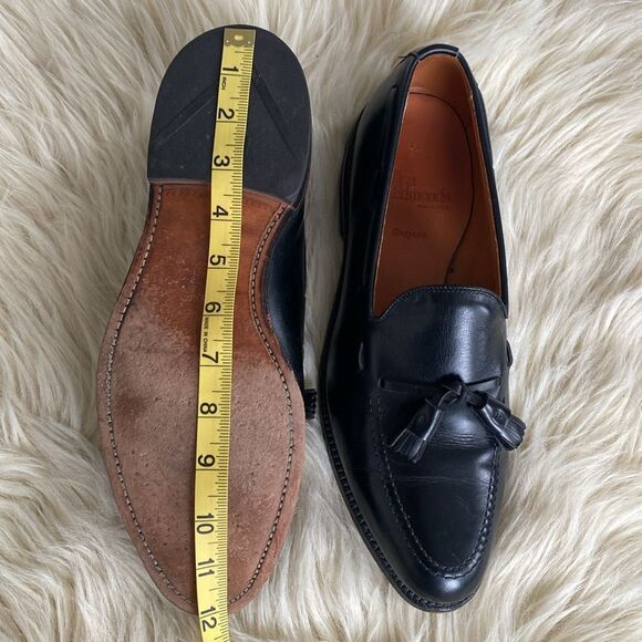 Allen Edmonds Grayson Men\'s Black Leather Tassels Loafers Sz 9.5C - Like a New main image 9